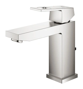Смеситель для раковины GROHE Eurocube с донным клапаном, суперсталь (23445DC0)