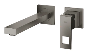 Внешняя часть смесителя для раковины GROHE Eurocube на 2 отверстия, M-Size, темный графит матовый (23447AL0)