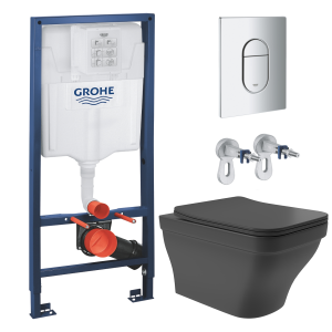 Комплект инсталляции GROHE Rapid SL NW0145/S с унитазом Aqueduto ESTETA EST0140 и сиденьем с микролифтом (NW0215)