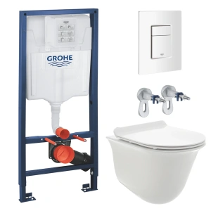 Комплект инсталляции GROHE Rapid SL 38772SH0 с унитазом AQUAme AQM2005 и сиденьем с микролифтом (NW0288)