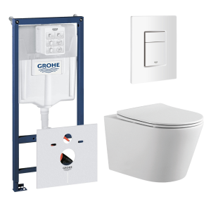 Комплект инсталляции GROHE 38772SH0 с унитазом Aquatek ВЕГА и сиденьем с микролифтом (NW0200)