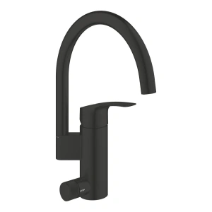 Смеситель для кухни GROHE Eurosmart с запорным клапаном, матовый чёрный (317862431)