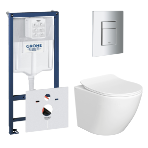 Комплект инсталляции GROHE 38775001 с унитазом AQUAme AQM2002PRO и сиденьем с микролифтом (NW0168)