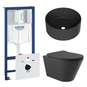 Комплект инсталляции GROHE Rapid SL NW0145/S с унитазом Aqueduto CONE CON0140 и раковиной Aqueduto ESPIRAL D400 ESP0140 (NW0433)