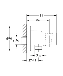 Подключение для душевого шланга, GROHE Relexa, с держателем, хром, (28628000)