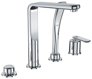 Смеситель для ванны GROHE Veris с душевым гарнитуром (на бортик ванны), 4 отверстия, хром (19373000)