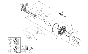 Смеситель для ванны GROHE Concetto в комплекте с монтажной, хром (32214001)