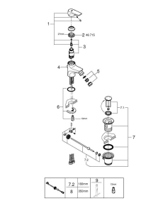 Смеситель для биде GROHE Start Flow с донным клапаном, хром (23770000)