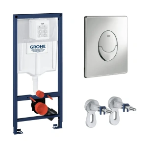 Система инсталляции для унитаза  GROHE Rapid SL 3 в 1 с панелью смыва Skate Air, хром (NW0142)