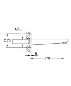 Излив для ванны GROHE Lineare, хром (13383001)