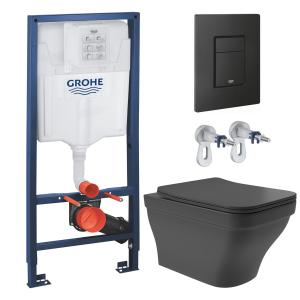 Комплект инсталляции GROHE Solido 38811KF0 с унитазом Aqueduto ESTETA EST0140 и сиденьем с микролифтом (NW0235)