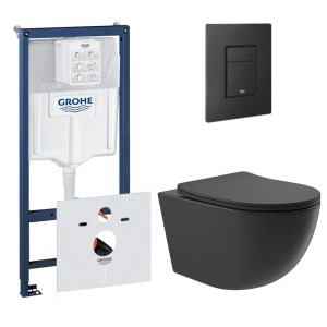 Комплект инсталляции GROHE Solido 38811KF0 с унитазом Aqueduto OVO OVOT2140 и сиденьем с микролифтом (NW0550)