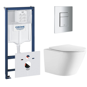 Комплект инсталляции GROHE 38775001 с унитазом Aquatek ЛИБЕРТИ и сиденьем с микролифтом (NW0521)