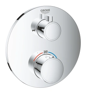 Внешняя часть термостата для ванны GROHE Grohtherm на 2 потребителя, хром (24077000)