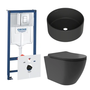 Комплект инсталляции GROHE Rapid SL 38775001 с унитазом Aqueduto OVO Plus OVOT0240 и раковиной Aqueduto ESPIRAL D400 ESP0140 (NW0418)