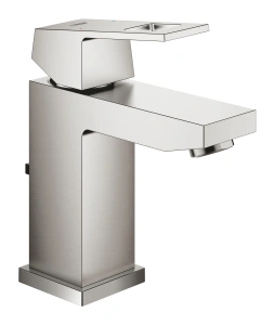 Смеситель для раковины GROHE Eurocube с донным клапаном, суперсталь (23127DC0)