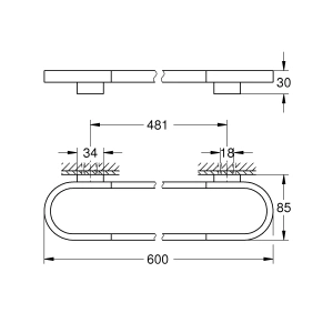 Держатель для полотенца/полочки GROHE Selection 600 мм, хром (41056000)