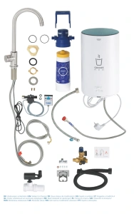 Смеситель для кухни GROHE Red Mono и бойлер Red M-size, суперсталь (30085DC1)