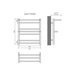 Полотенцесушитель водяной Aquatek Альфа П7 500x600, хром AQ RRP0760CH