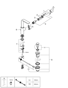 Смеситель для раковины GROHE Lineare, L-size, хром (23296001)