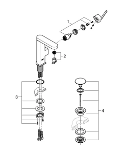 Смеситель для раковины GROHE Plus, M-size, хром (23872003)
