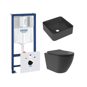 Комплект инсталляции GROHE Rapid SL NW0145/S с унитазом Aqueduto OVO Plus OVOT0240 и раковиной Aqueduto ESPIRAL ESP0340 (NW0381)