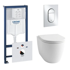 Комплект инсталляции GROHE Rapid SL 3 в 1 (NW0145/S) с унитазом GROHE Clova Ceramic Oval и сиденьем с микролифтом (NW0666)