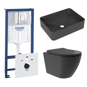 Комплект инсталляции GROHE Rapid SL 38775001 с унитазом Aqueduto OVO Plus OVOT0240 и раковиной Aqueduto ESPIRAL ESP0440 (NW0498)
