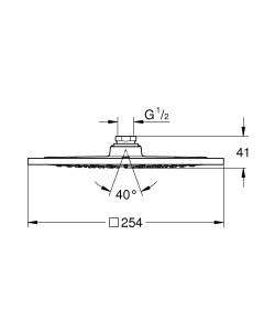 Верхний душ GROHE Rainshower F-Series, 9,5 л/мин, 1 режим, хром (27285000)