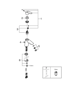 Смеситель для раковины GROHE Eurosmart, S-size, хром (23966003)