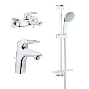 Комплект смесителей GROHE Eurostyle с душевым гарнитуром, хром (124416)