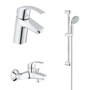 Комплект смесителей GROHE Eurosmart с душевым гарнитуром, хром (124446)