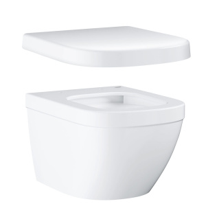 Унитаз-компакт подвесной с сиденьем GROHE Euro Ceramic, альпин-белый (NW0027)