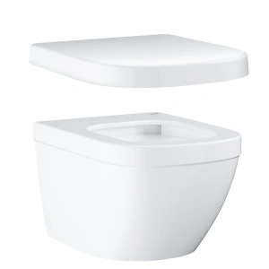 Унитаз-компакт подвесной с сиденьем GROHE Euro Ceramic, альпин-белый (NW0027)