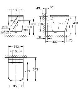 Подвесной унитаз GROHE BauEdge Ceramic, альпин-белый (106740SH00)
