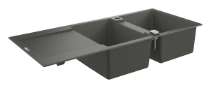 Мойка GROHE K500 с двумя чашами, 1160 x 500 мм, серый гранит (31647AT0)