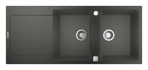 Мойка GROHE K500 с двумя чашами, 1160 x 500 мм, серый гранит (31647AT0)