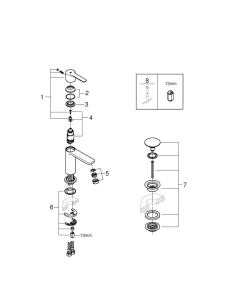 Смеситель для раковины GROHE Lineare, XS-size, хром (23791001)