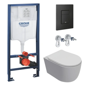Комплект инсталляции GROHE Solido 38811KF0 с унитазом AQUAme AQM2012 и сиденьем с микролифтом, смыв Quiet (NW0303)
