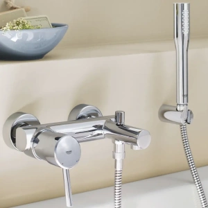 Смеситель для ванны GROHE Concetto с душевым гарнитуром, хром (32212001)