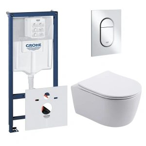 Комплект инсталляции GROHE NW0145/S с унитазом Aquatek ЕВРОПА New и сиденьем с микролифтом (NW0202)