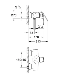 Смеситель для душа GROHE Chiara, хром (32307000)