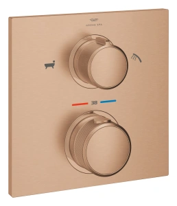 Внешняя часть термостата для ванны GROHE Allure скрытого монтажа на 2 потребителя, квадратная, теплый закат матовый (19446DL2)