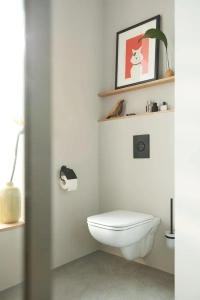 Держатель для туалетной бумаги GROHE Essentials с крышкой, матовый черный (1024652430)