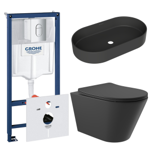 Комплект инсталляции GROHE Rapid SL NW0145/S с унитазом Aqueduto CONE CON0140 и раковиной Aqueduto ESPIRAL ESP0240 (NW0473)