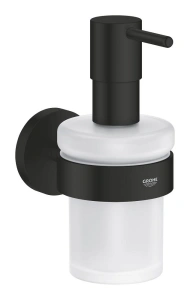 Дозатор жидкого мыла GROHE Essentials с держателем, матовый черный (1022572430)