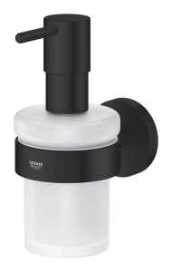 Дозатор жидкого мыла GROHE Essentials с держателем, матовый черный (1022572430)