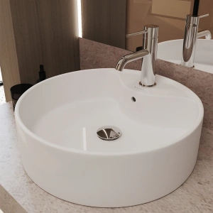 Раковина накладная Aqueduto ESPIRAL, D460, белый глянцевый (ESP0610)