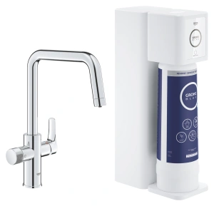 Смеситель для кухни GROHE Blue Pure Eurosmart с функцией фильтрации, с фильтром обратного осмоса в комплекте, хром (30586000)