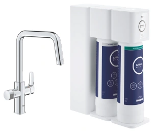 Смеситель для кухни GROHE Blue Pure Eurosmart с функцией фильтрации, с фильтром обратного осмоса с минерализацией в комплекте, хром (30587000)